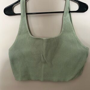 Ribbed Green Crop Top